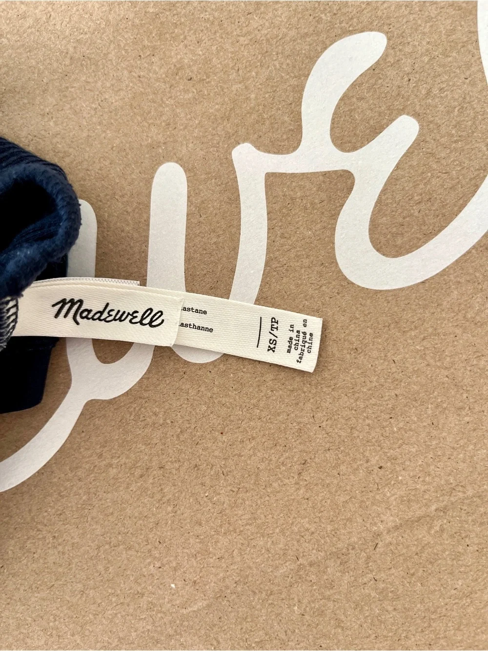 Madewell Navy Ribbed Bralette top bra women’s XXS xs very small! Stretches…